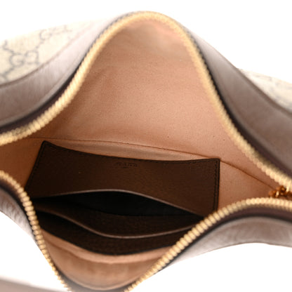 Gucci GG Supreme Monogram Textured Calfskin Web Mini Ophidia Half Moon Hobo Beige Ebony New Acero 5 of 11