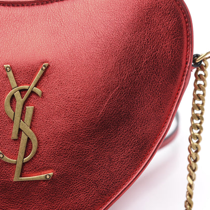 Saint Laurent Metallic Calfskin Heart Monogram Crossbody Black Rouge 7 of 11