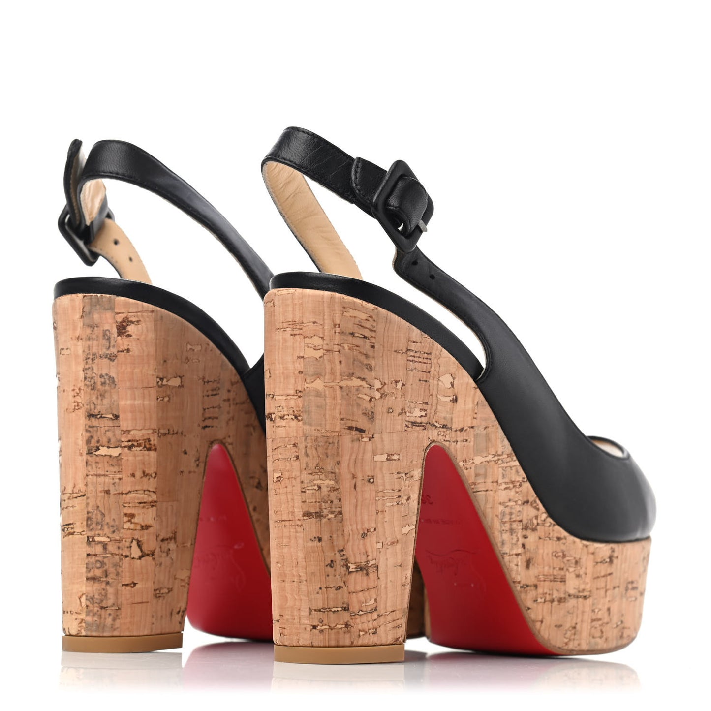 Calfskin Cork Dona Anna 120 Wedges 36 Black Natural