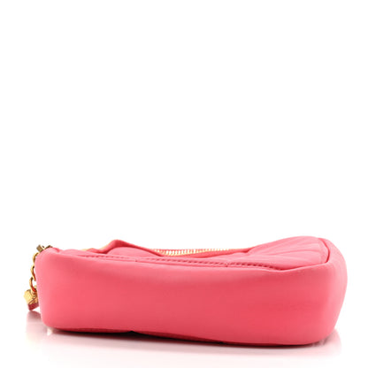 Chanel Lambskin Quilted Diamond Clutch With Chain Pink 4 of 12