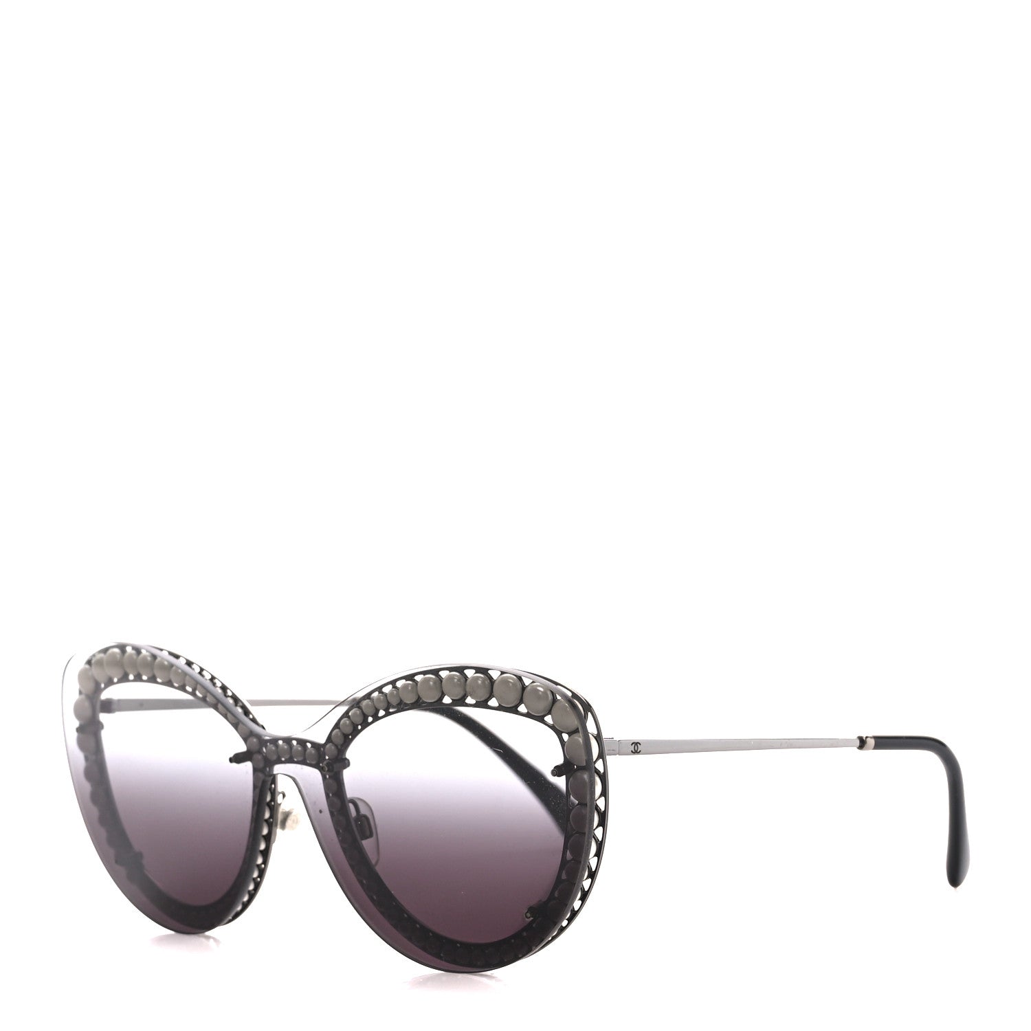 Chanel Acetate Metal Pearl Butterfly Sunglasses 4236-H Grey 1 of 9