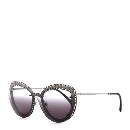 Chanel Acetate Metal Pearl Butterfly Sunglasses 4236-H Grey 1 of 9