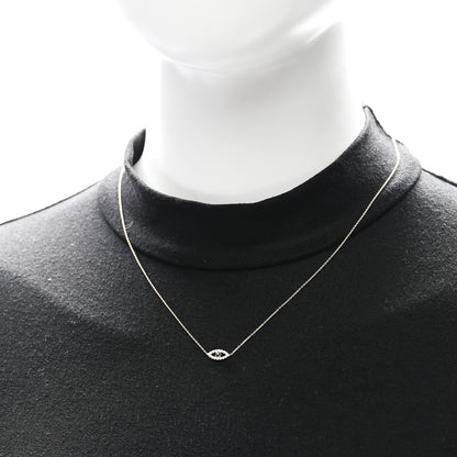 Jennifer Meyer 18K Yellow Gold Diamond Blue Sapphire Mini Open Evil Eye Necklace 2 of 6