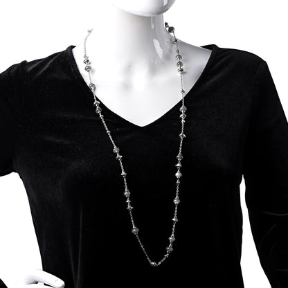 John Hardy Sterling Silver Moonstone Bamboo Sautoir Station Necklace 2 of 4