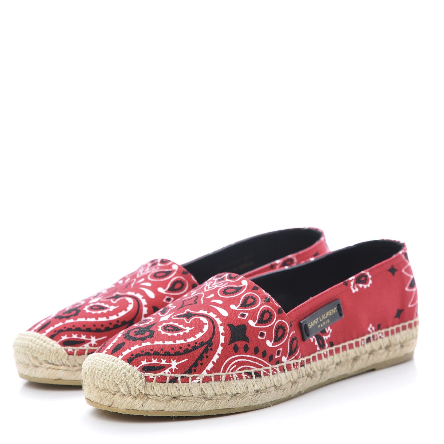 Bandana Print Canvas Espadrilles 36.5 Red