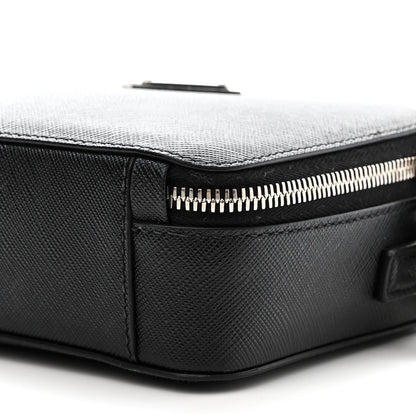 Prada Saffiano Travel Small Brique Crossbody Bag Black 9 of 9