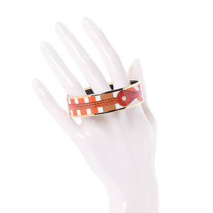Hermes Enamel Printed Wide Coaching Bracelet 65 2 of 6