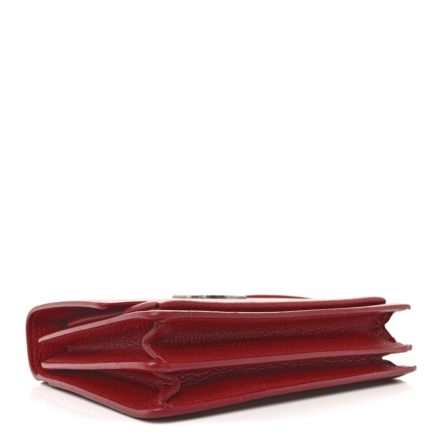 Saint Laurent Grained Calfskin Medium Monogram Sunset Satchel Red 4 of 17