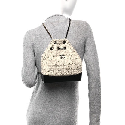 Chanel Tweed Calfskin Quilted Gabrielle Backpack Ivory 2 of 10