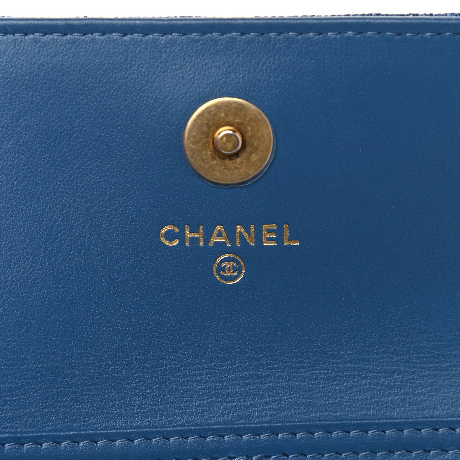 Chanel Denim Quilted CC Pearl Crush Clutch With Chain Blue 6 of 11