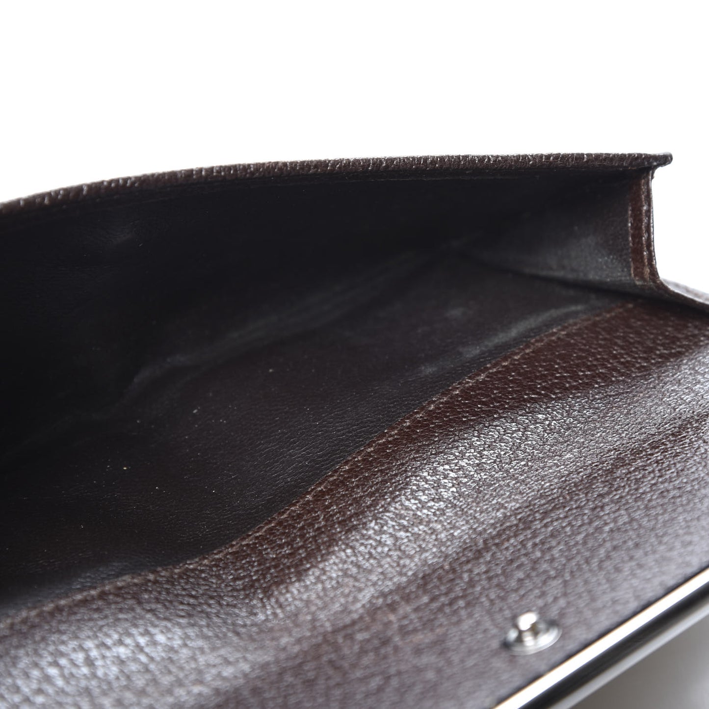Monogram Metal Bar Continental Flap Wallet Beige Ebony Dark Brown