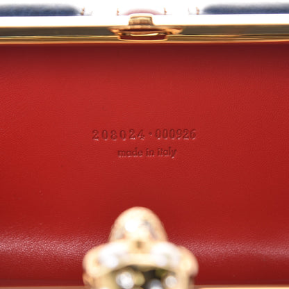 Alexander McQueen Patent Calfskin Britannia Skull Box Clutch Red Blue 7 of 8
