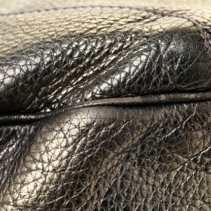 Prada Metallic Vitello Daino Side Pocket Tote Bag Acciaio 12 of 22