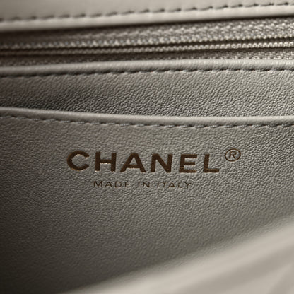 Chanel Lambskin Quilted Mini Rectangular Flap Grey 6 of 11