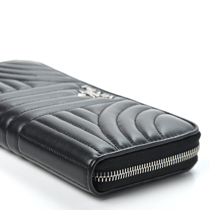 Prada Soft Calfskin Diagramme Zip Around Wallet Black 7 of 8