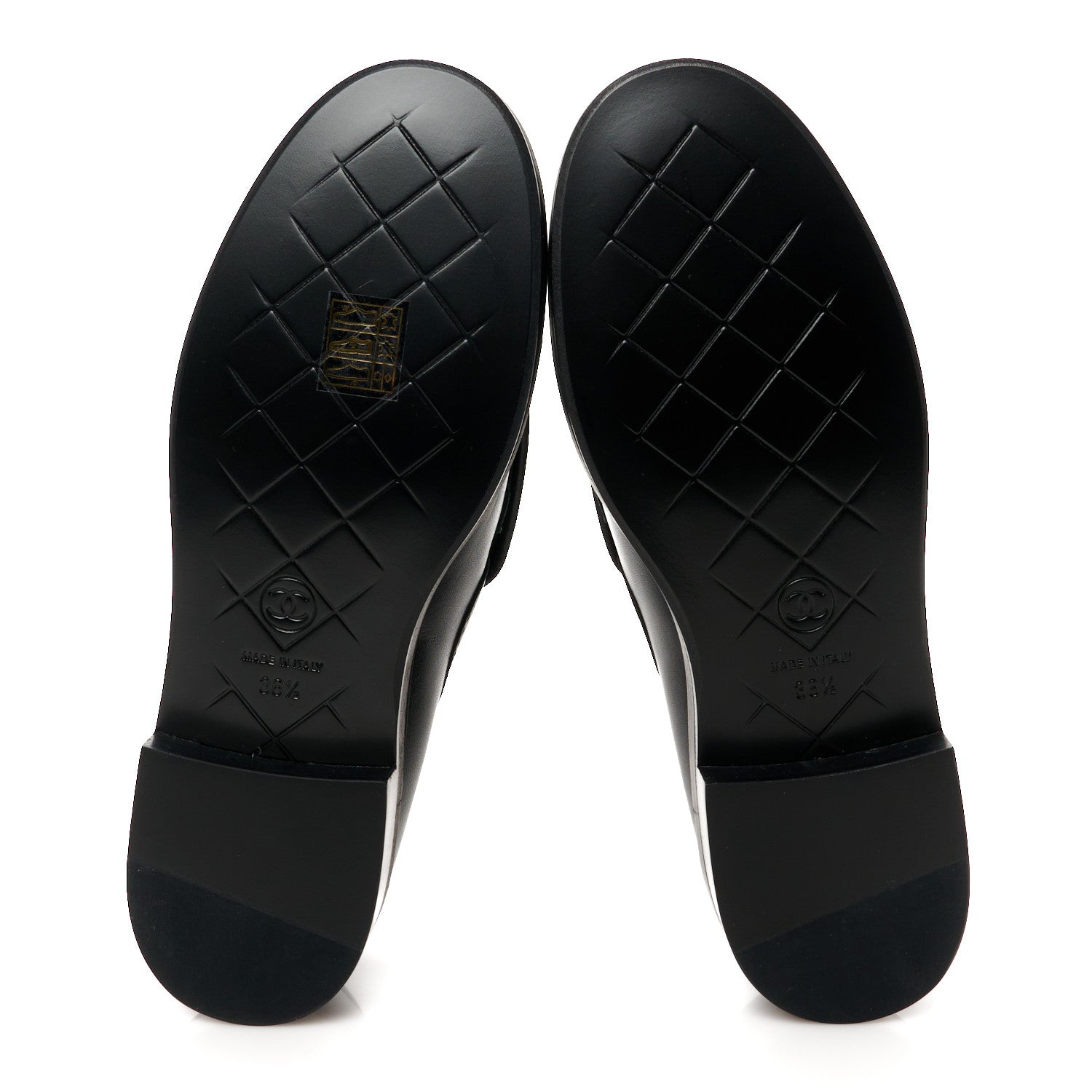 Chanel Lambskin Quilted CC Turnlock Loafers 36.5 Black 6 of 9