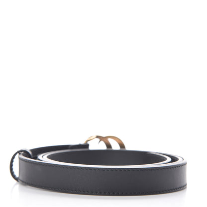 Gucci Calfskin Pearl Double G 20mm Belt 90 36 Black Cream 2 of 5