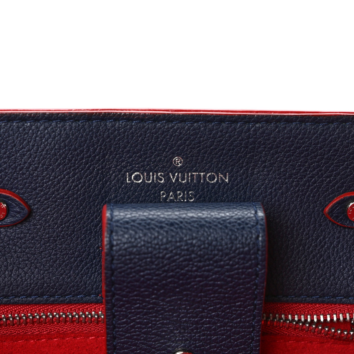 Soft Calfskin Braided Lockme Bucket Marine Rouge
