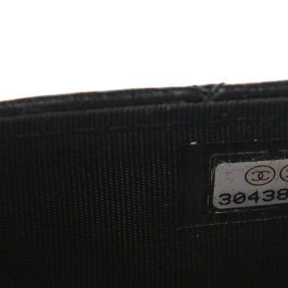 Chanel Lambskin Quilted CC Button Flap Card Holder Black 6 of 6