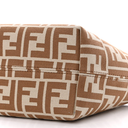 Fendi Fabric Calfskin FF Mini Roll Tote Beige Sand 10 of 12