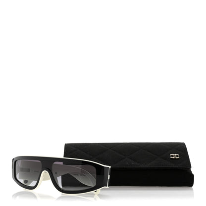 Chanel Acetate Cat Eye Sunglasses 6057 White Black 8 of 8