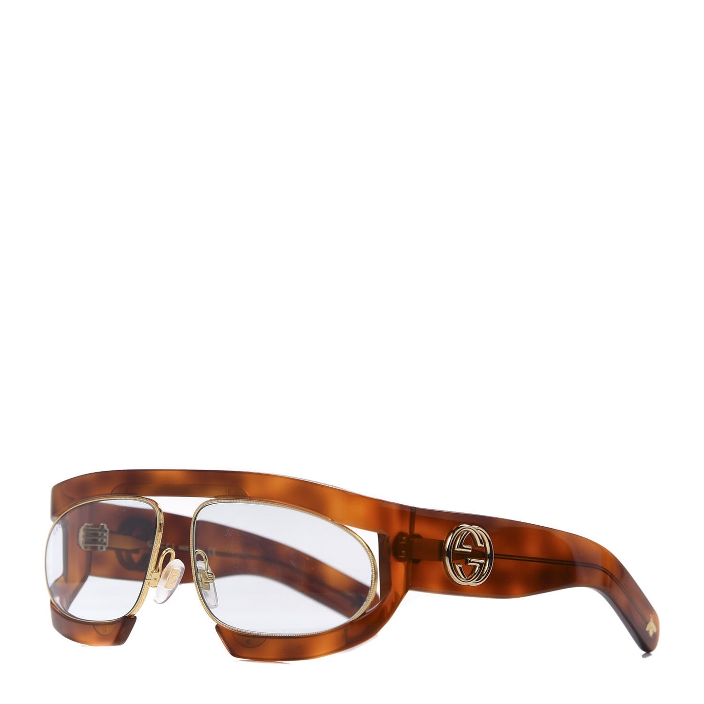 Oval Sunglasses GG0233S Tortoiseshell Gold