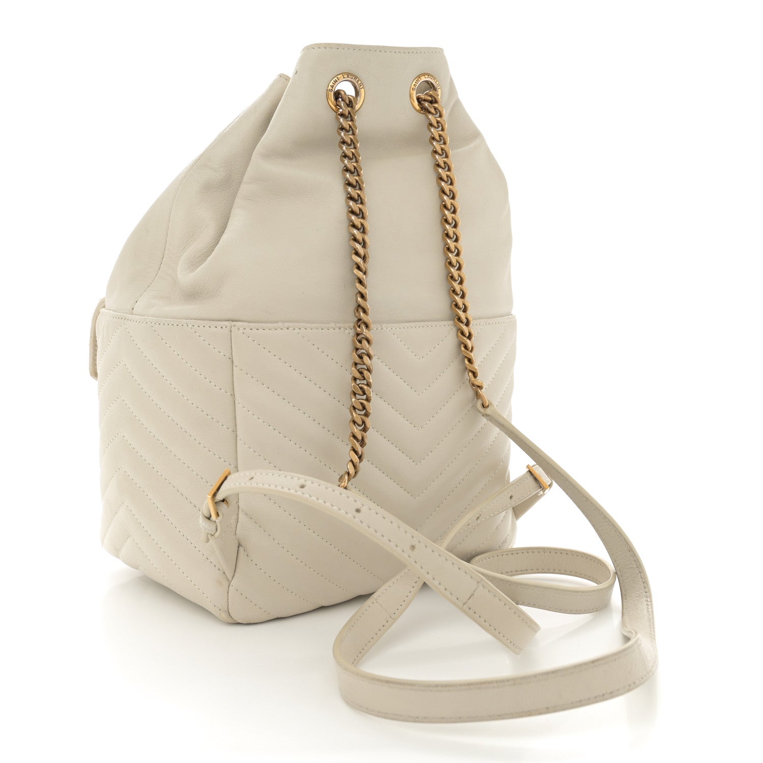 Saint Laurent Lambskin Matelasse Monogram Joe Backpack Cream 2 of 19