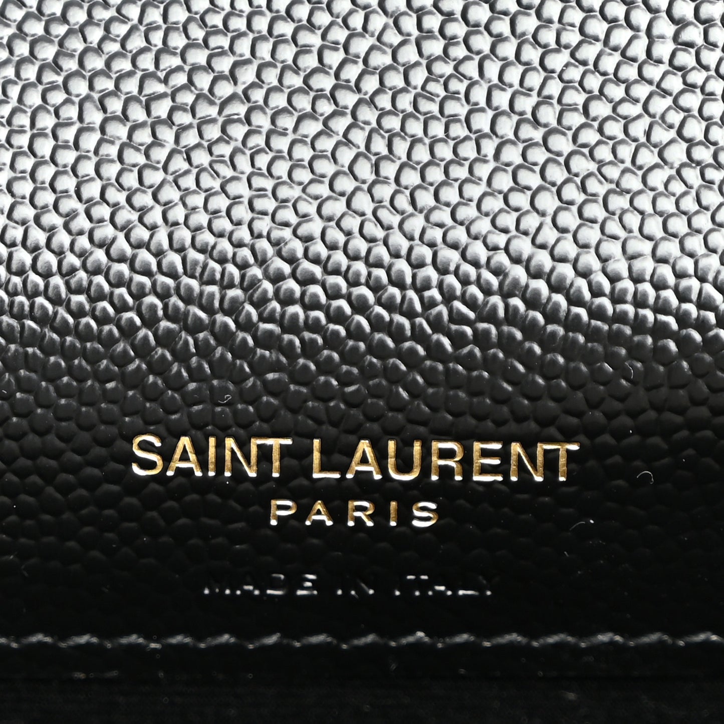 Grain De Poudre Matelasse Chevron Monogram Envelope Chain Wallet Black
