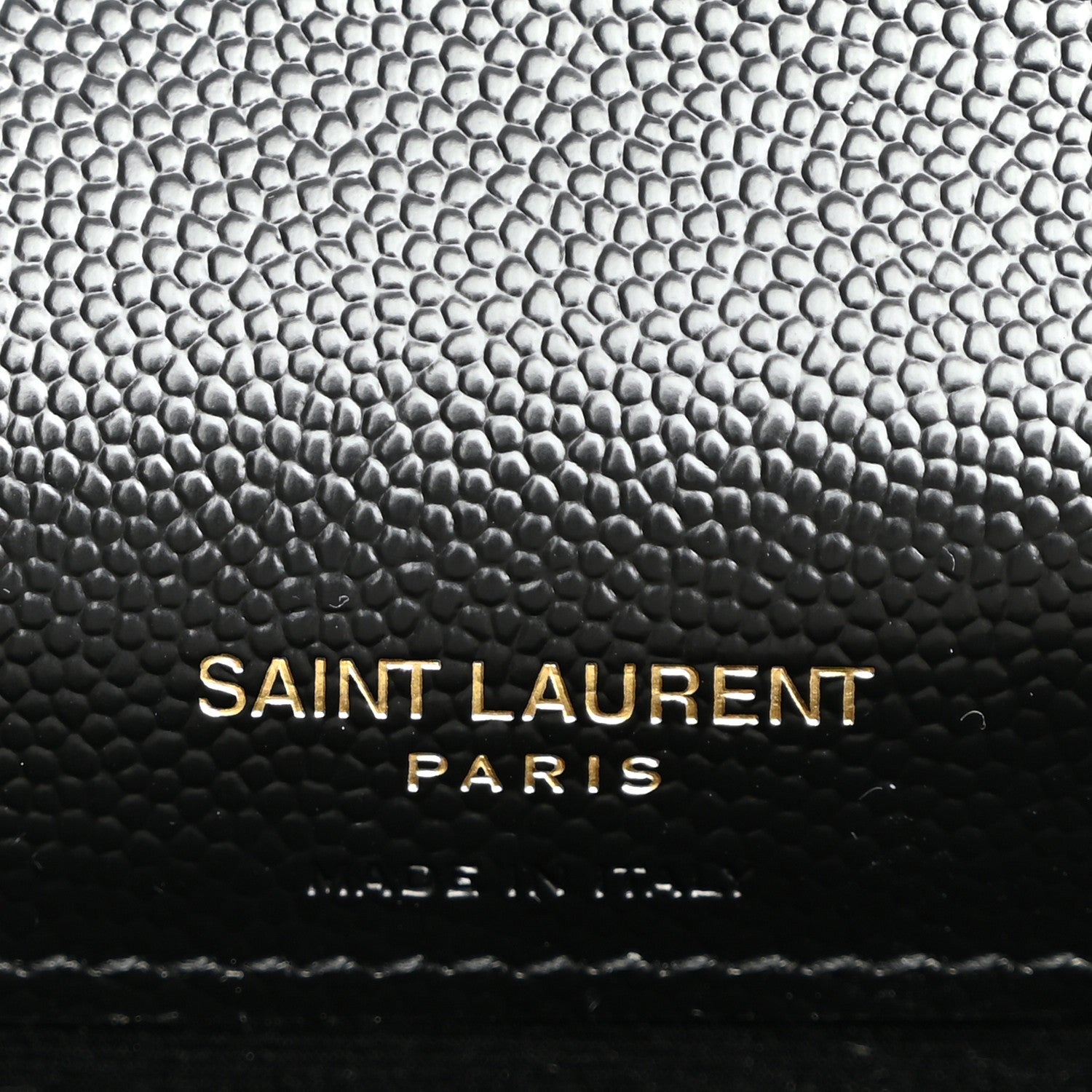 Saint Laurent Grain De Poudre Matelasse Chevron Monogram Envelope Chain Wallet Black 6 of 9