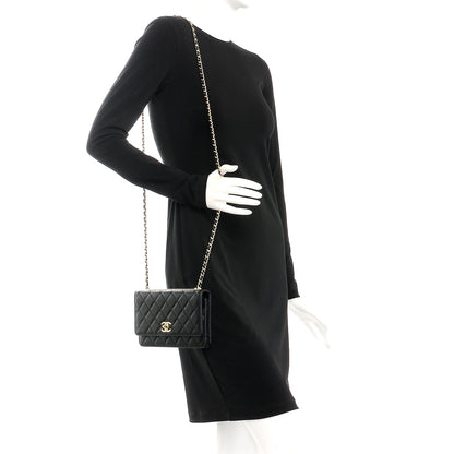 Chanel Lambskin Quilted Trendy CC Wallet On Chain WOC Black 2 of 8