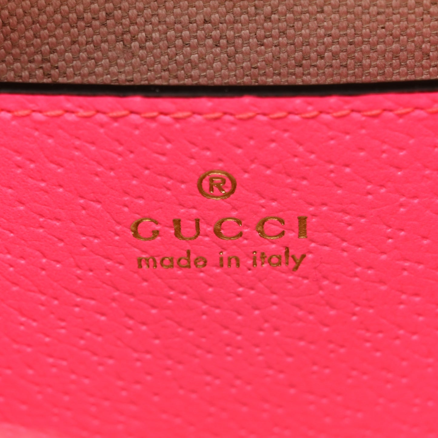 GG Supreme Monogram Textured Dollar Calfskin Web Ophidia Small Crossbody Bag Beige Ebony Fuchsia