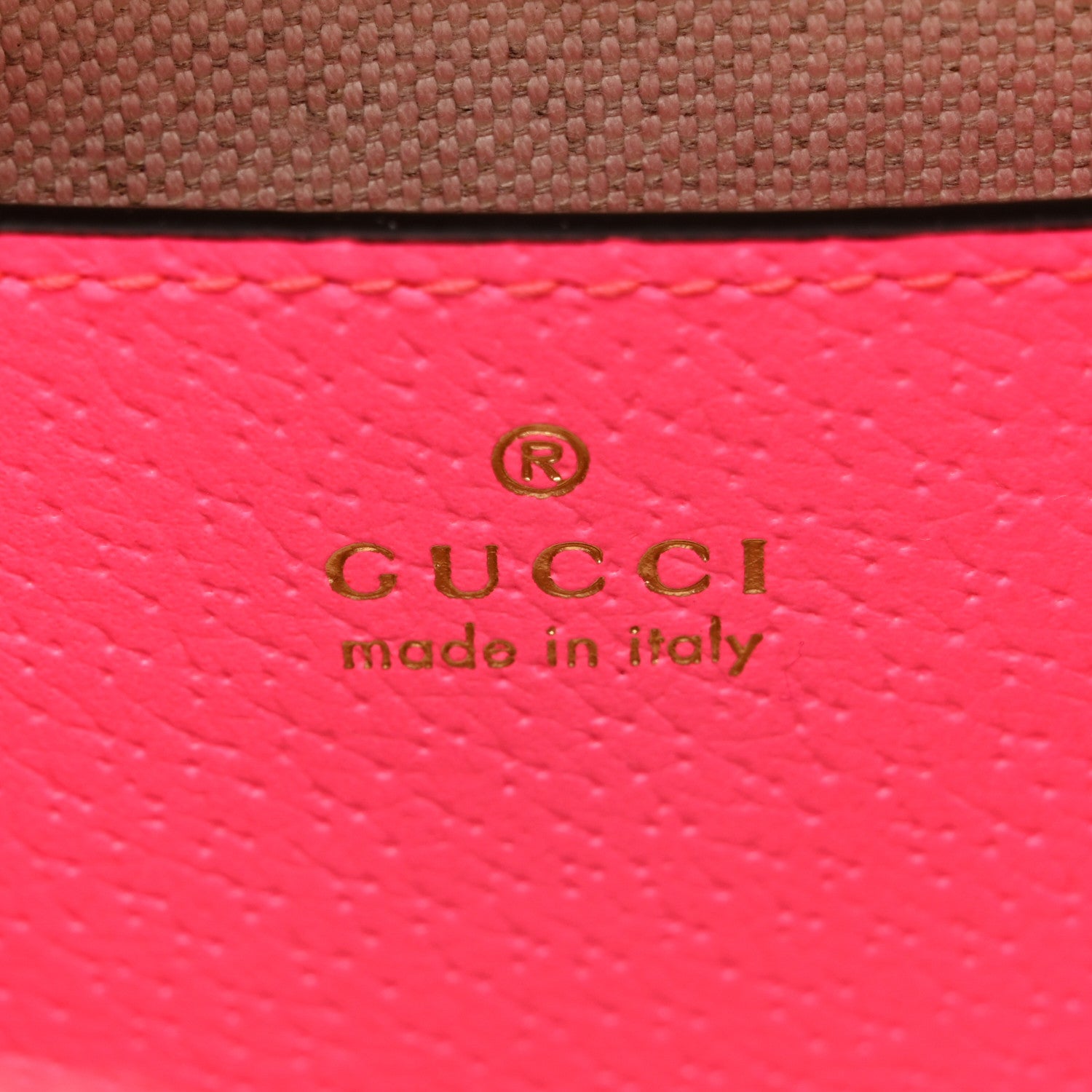Gucci GG Supreme Monogram Textured Dollar Calfskin Web Ophidia Small Crossbody Bag Beige Ebony Fuchsia 6 of 10