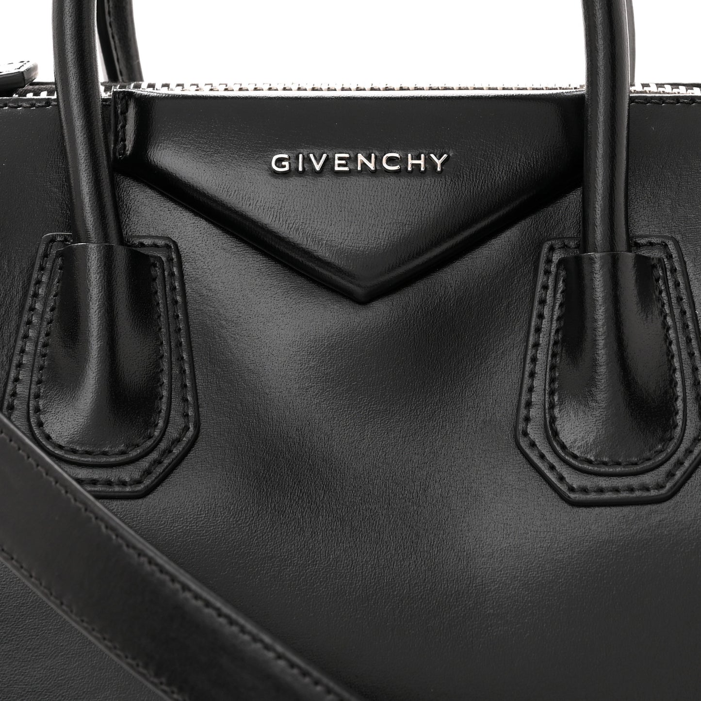 Shiny Lord Calfskin Small Antigona Black