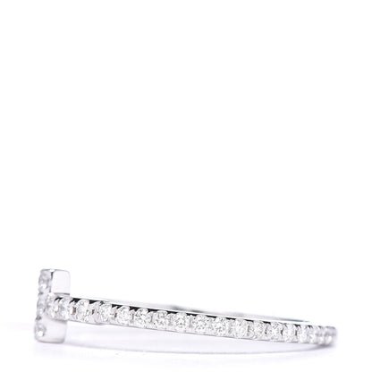Tiffany 18K White Gold Diamond T Wire Pave Ring 52 6 3 of 5