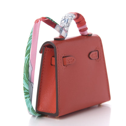 Hermes Tadelakt Mini Kelly Twilly Bag Charm Capucine 3 of 9