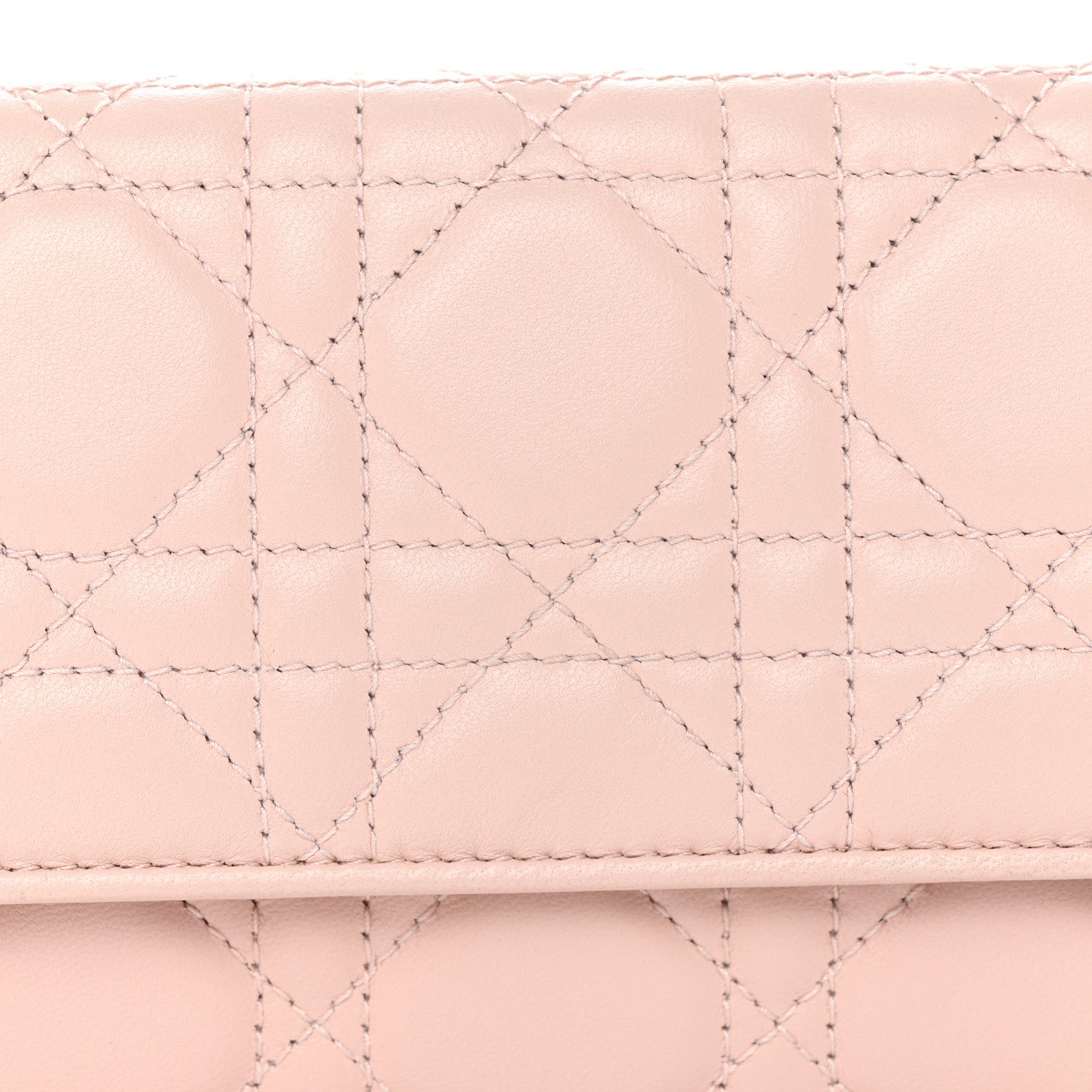 Christian Dior Lambskin Cannage Lady Dior Rendezvous Wallet On Chain Light Pink 8 of 14