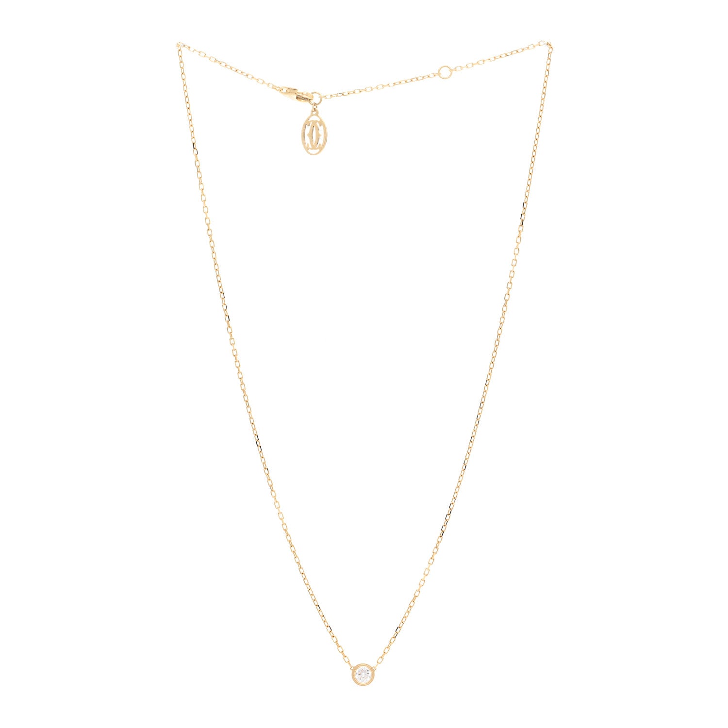 Cartier 18K Yellow Gold Diamond LM D'Amour Pendant Necklace 3 of 5