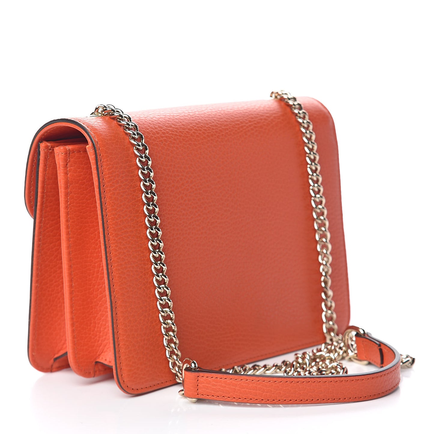 Dollar Calfskin Small Interlocking G Shoulder Bag Sun Orange