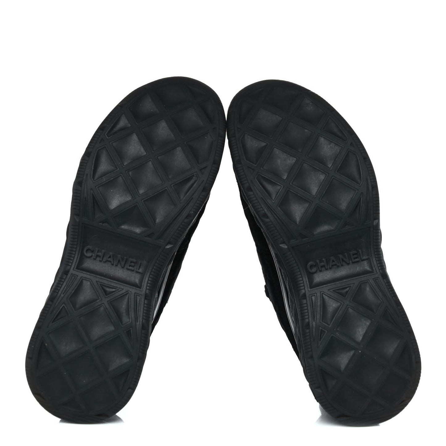 Suede Calfskin Mixed Fibers CC Sneakers 37.5 Black Dark Grey