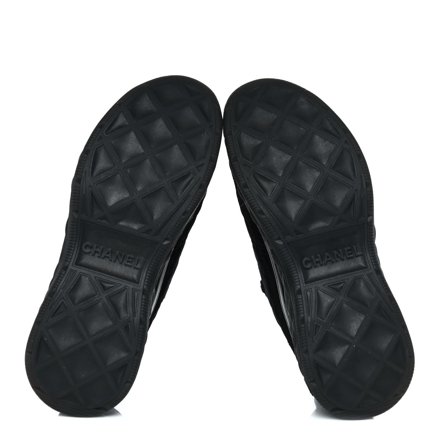Chanel Suede Calfskin Mixed Fibers CC Sneakers 37.5 Black Dark Grey 6 of 11