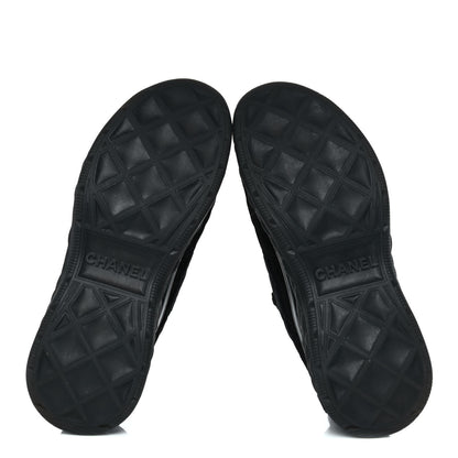 Chanel Suede Calfskin Mixed Fibers CC Sneakers 37.5 Black Dark Grey 6 of 11