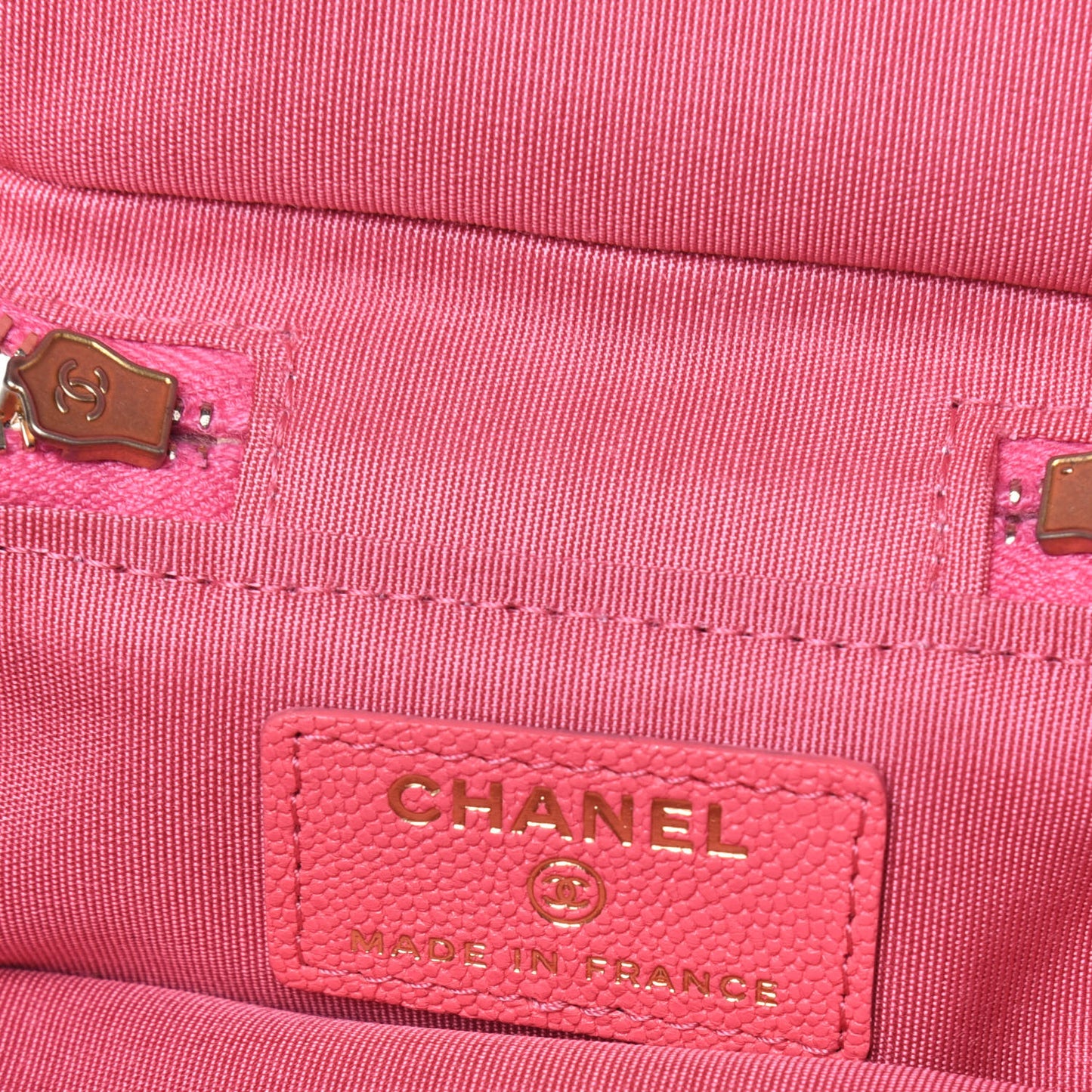 Caviar Quilted Mini Top Handle Vanity With Chain Pink