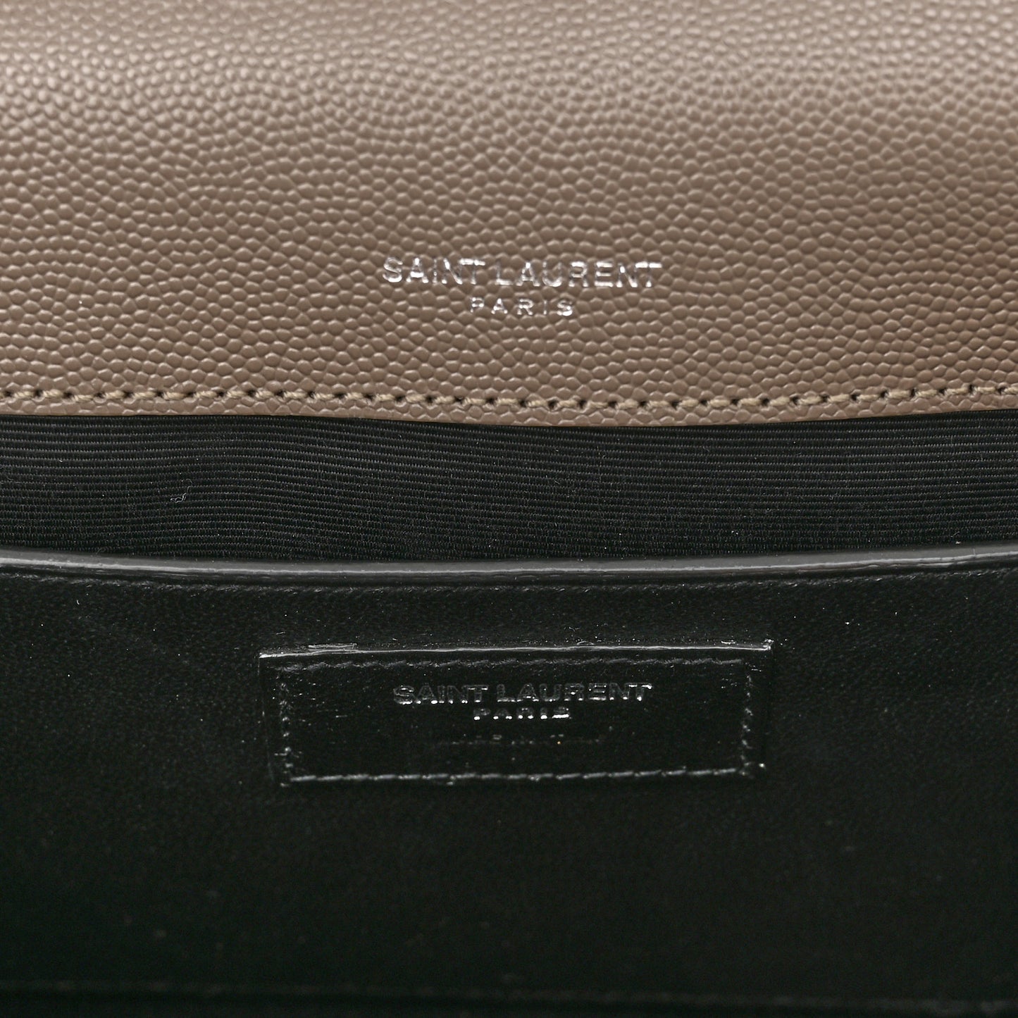 Grain De Poudre Textured Mixed Matelasse Medium Triquilt Monogram Satchel Dark Beige