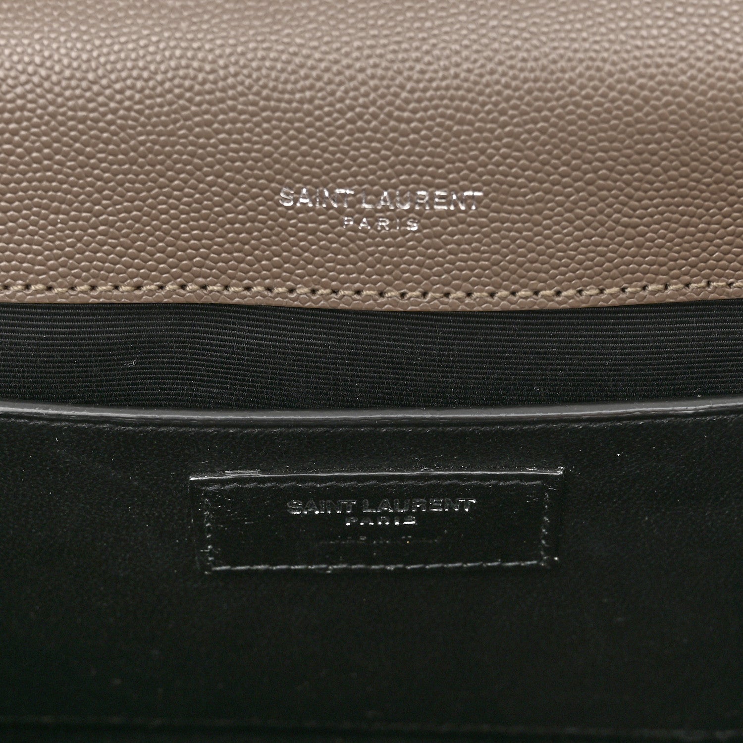 Saint Laurent Grain De Poudre Textured Mixed Matelasse Medium Triquilt Monogram Satchel Dark Beige 6 of 9