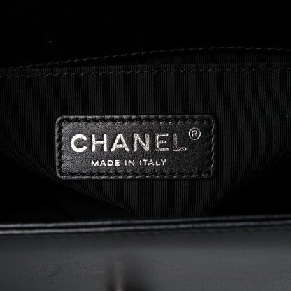 Chanel Lambskin Quilted Small Boy Flap Black White 5 of 16