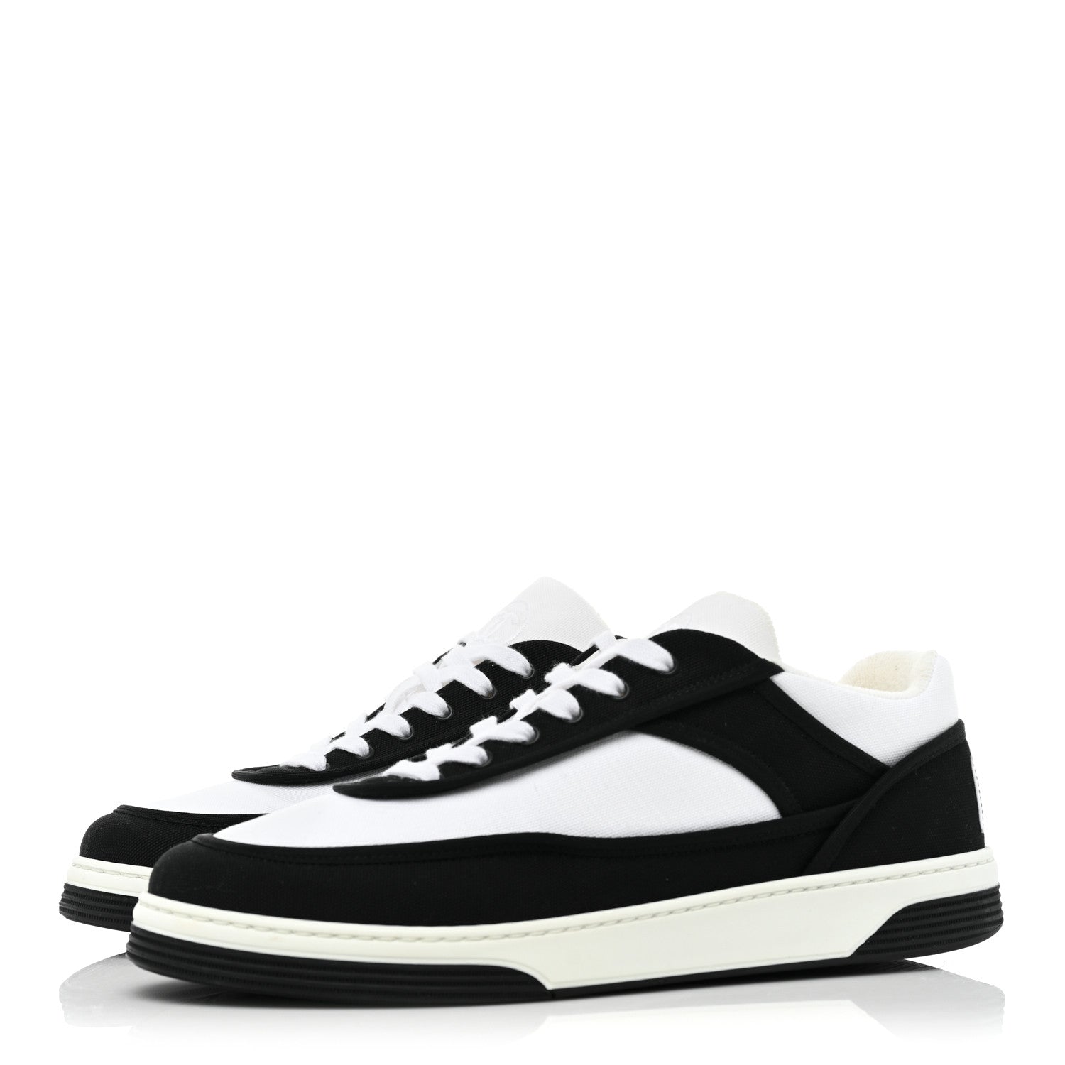 Chanel Fabric Womens Logo Sneakers 40.5 Black White 3 of 10