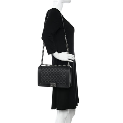 Chanel Calfskin Quilted New Medium Boy Flap Black 2 of 10