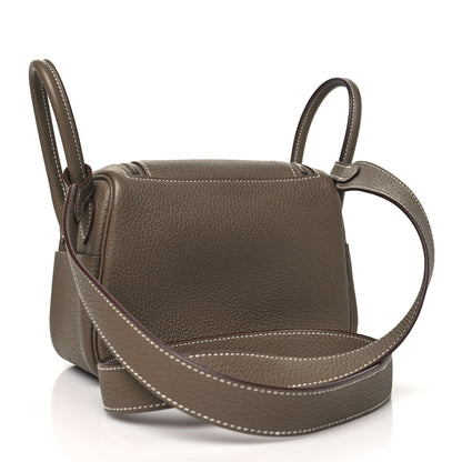 Hermes Taurillon Clemence Mini Lindy 20 Etoupe 3 of 11