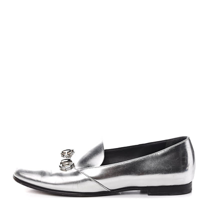 Gucci Metallic Calfskin Womens Horsebit Loafers 36 Silver 1 of 13