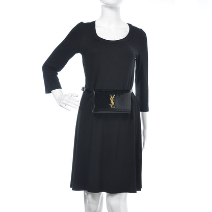 Saint Laurent Patent Monogram Kate Belt Bag Black 2 of 8